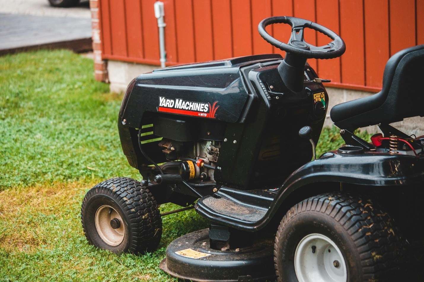 Black lawn mower