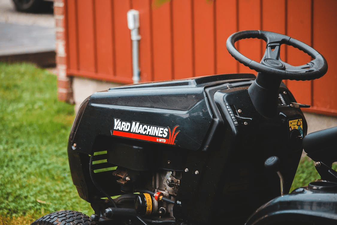 Professional lawn mowing equipment.