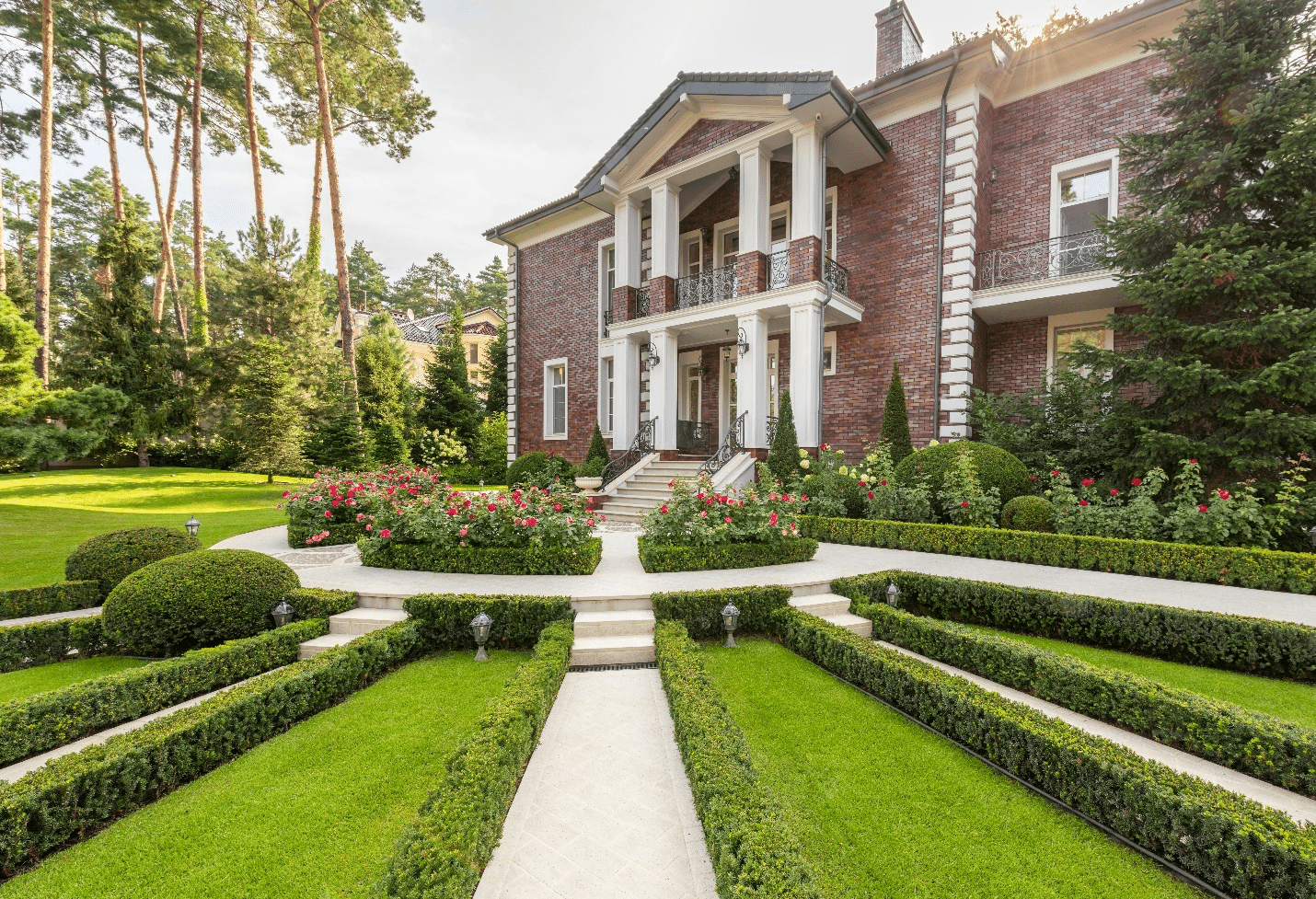Lush and beautiful grounds of a house